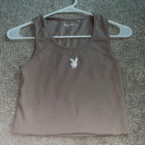 light brown playboy tank - size M
